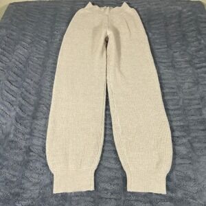 Miou Muse Cream Waffle Knit High Waisted Jogger Lounge Pants P3070ST Mens Medium